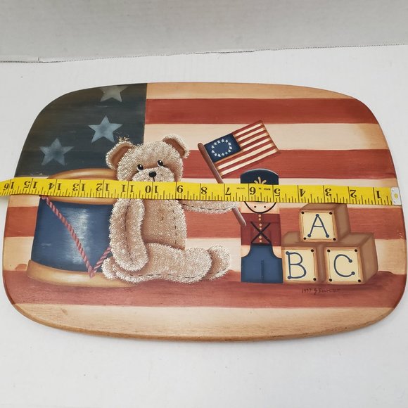 Basket Accessories Wood Toys Patriotic American USA Flag Art Wall Display 90s - Picture 13 of 16